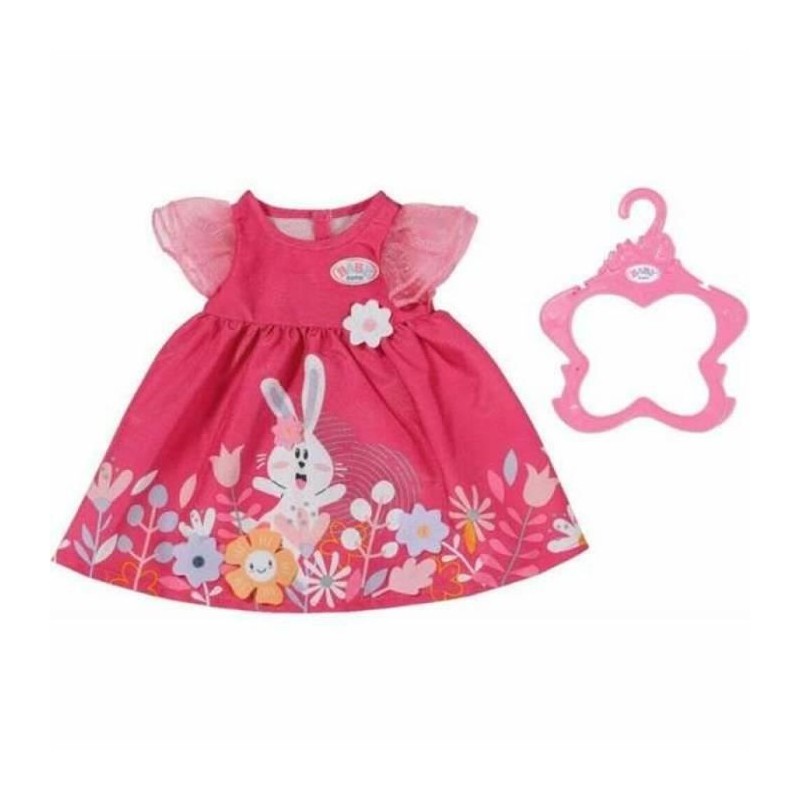 Robe - BABY BORN - Motif fleurs - Manches en tulle - Avec cintre - Pou