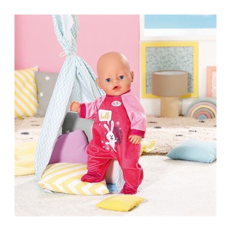 Combinaison - BABY BORN - Rose - Motif lapin - Avec cintre - Pour poup