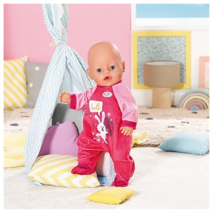 Combinaison - BABY BORN - Rose - Motif lapin - Avec cintre - Pour poupon 43cm Combinaison - BABY BORN - Rose - Motif lapin - Avec cintre - Pour poupon 43cm
