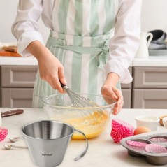 Set de 2 verres doseurs gradués - ZENKER - Inox - 250 ml et 1 litre