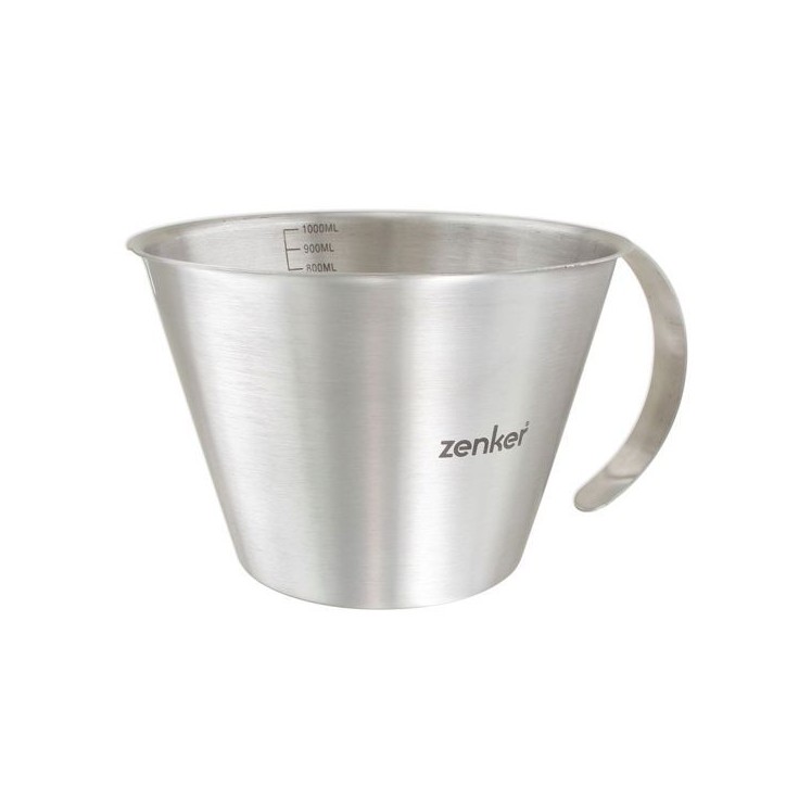 Set de 2 verres doseurs gradués - ZENKER - Inox - 250 ml et 1 litre Set de 2 verres doseurs gradués - ZENKER - Inox - 250 ml et 1 litre