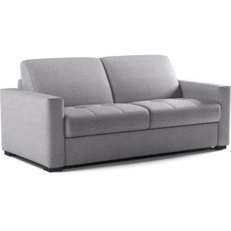 Canapé convertible express - MARIUS - Tissu Gris clair - matelas 14cm - 190 x 100 x 87 cm