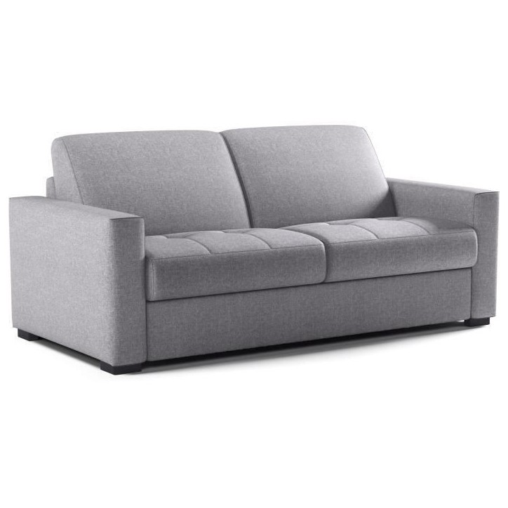 Canapé convertible express - MARIUS - Tissu Gris clair - matelas 14cm - 190 x 100 x 87 cm