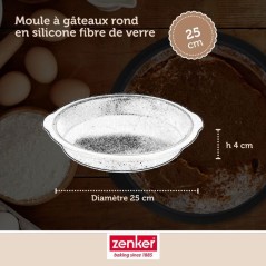 Moule a manqué - ZENKER - Ø 25 cm - Silicone fibre de verre - Noir