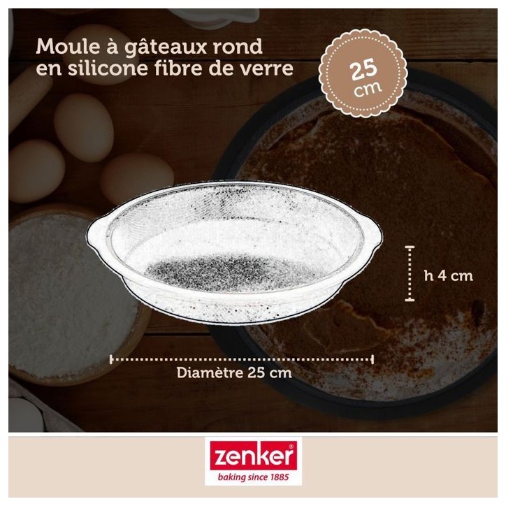 Moule a manqué - ZENKER - Ø 25 cm - Silicone fibre de verre - Noir Moule a manqué - ZENKER - Ø 25 cm - Silicone fibre de verre - Noir