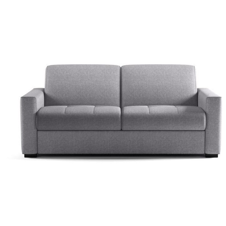 Canapé convertible express - MARIUS - Tissu Gris clair - matelas 14cm - 190 x 100 x 87 cm