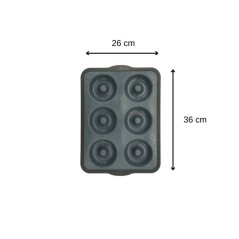Moule 6 donuts - ZENKER - 36 x 26 cm - Silicone fibre de verre - Noir
