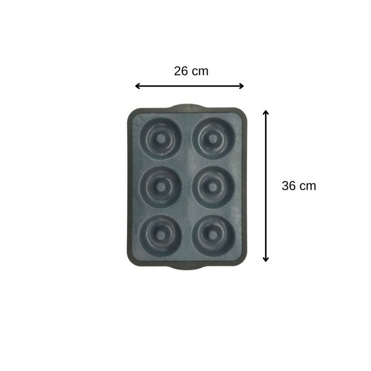 Moule 6 donuts - ZENKER - 36 x 26 cm - Silicone fibre de verre - Noir Moule 6 donuts - ZENKER - 36 x 26 cm - Silicone fibre de verre - Noir