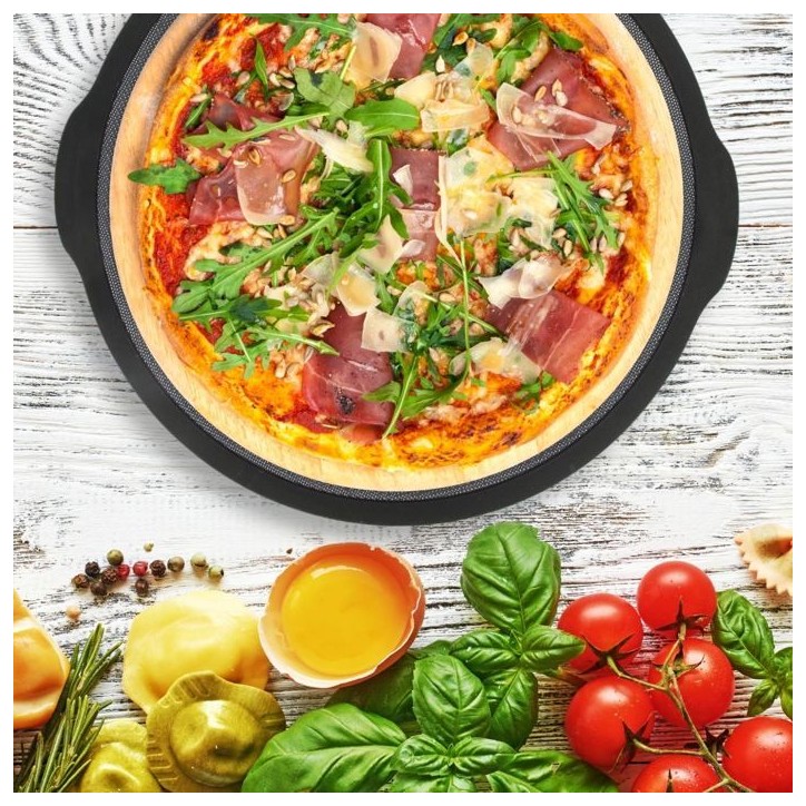 Plaque a pizza ronde - ZENKER - Ø 36 cm - Silicone fibre de verre - Noir Plaque a pizza ronde - ZENKER - Ø 36 cm - Silicone fibre de verre - Noir