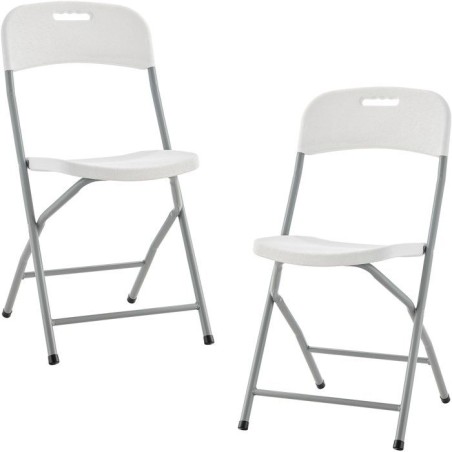 Lot de 2 chaises de réception pliantes - TERRANOVA - 48x44,5xH86 cm -