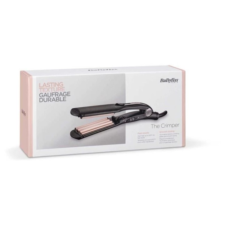 Fer a gaufrer - BABYLISS 2165CE - Plaques larges de 35 mm - 10 températures - Embouts thermorésistants