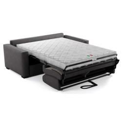Canapé convertible express - MARIUS - Tissu Anthracite - matelas 14cm