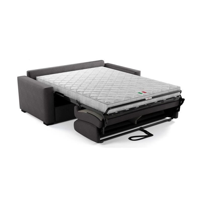Canapé convertible express - MARIUS - Tissu Anthracite - matelas 14cm Canapé convertible express - MARIUS - Tissu Anthracite - matelas 14cm