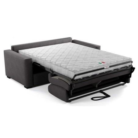 Canapé convertible express - MARIUS - Tissu Anthracite - matelas 14cm