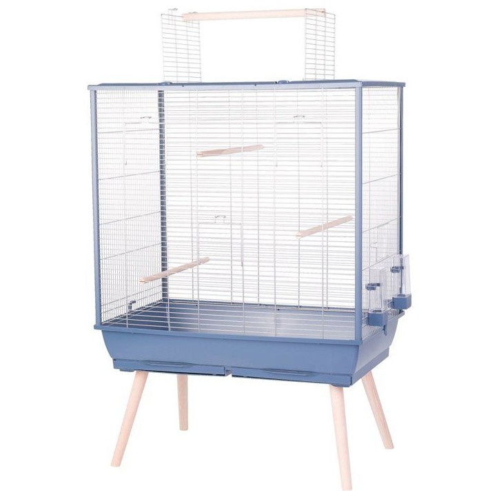 ZOLUX Cage grillagée surélevée pour oiseau Néolife - Pour perruche, calopsitte, canari - 81 x 48 x 130 cm - Néolife - Bleu ZOLUX Cage grillagée surélevée pour oiseau Néolife - Pour perruche, calopsitte, canari - 81 x 48 x 130 cm - Néolife - Bleu