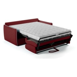 Canapé convertible express - AGATHE - Tissu Rouge - matelas 14cm - 17