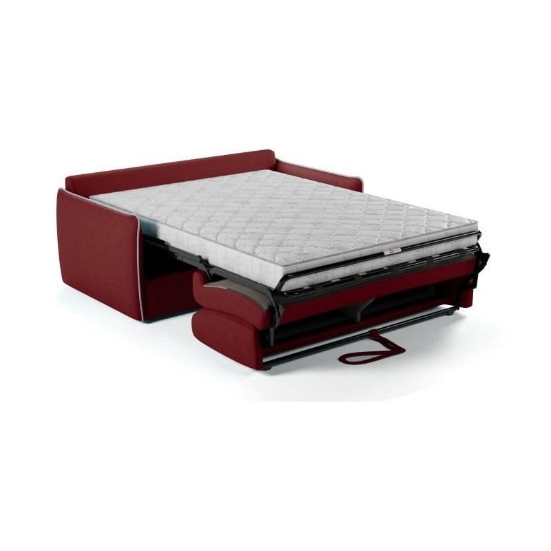 Canapé convertible express - AGATHE - Tissu Rouge - matelas 14cm - 17 Canapé convertible express - AGATHE - Tissu Rouge - matelas 14cm - 17