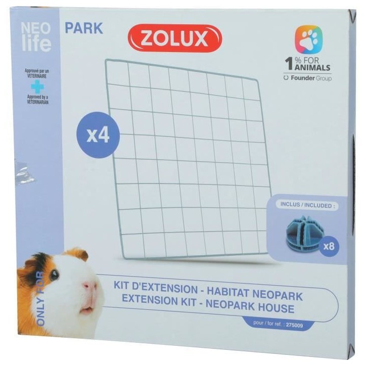 Kit extension pour enclos modulable - ZOLUX - Neo Park - Cochon d'inde - 4 grilles Kit extension pour enclos modulable - ZOLUX - Neo Park - Cochon d'inde - 4 grilles