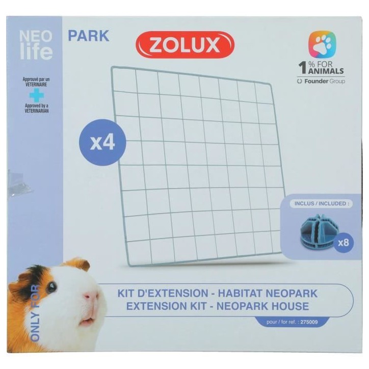Kit extension pour enclos modulable - ZOLUX - Neo Park - Cochon d'inde - 4 grilles Kit extension pour enclos modulable - ZOLUX - Neo Park - Cochon d'inde - 4 grilles