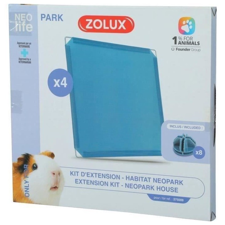 Kit extension pour enclos modulable - ZOLUX - Neo Park - Cochon d'inde - 4 panneaux pleins Kit extension pour enclos modulable - ZOLUX - Neo Park - Cochon d'inde - 4 panneaux pleins