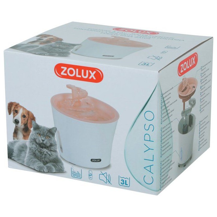 Fontaine a eau - ZOLUX - Calypso pour chat et chien - 3 L - Avec 2 filtres inclus - Rose Fontaine a eau - ZOLUX - Calypso pour chat et chien - 3 L - Avec 2 filtres inclus - Rose