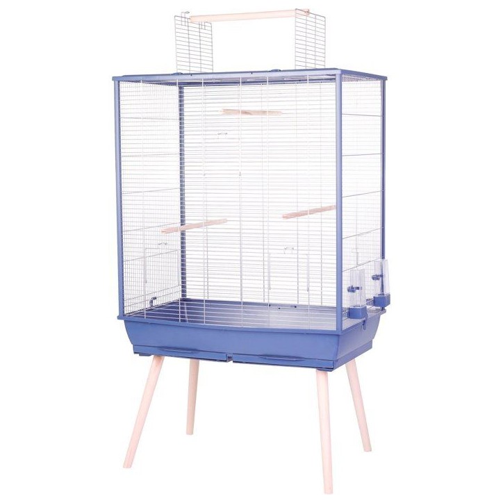 ZOLUX Cage grillagée surélevée pour oiseau Néolife - Pour perruche, calopsitte, canari - 81 x 48 x 152 cm - Néolife - Bleu ZOLUX Cage grillagée surélevée pour oiseau Néolife - Pour perruche, calopsitte, canari - 81 x 48 x 152 cm - Néolife - Bleu