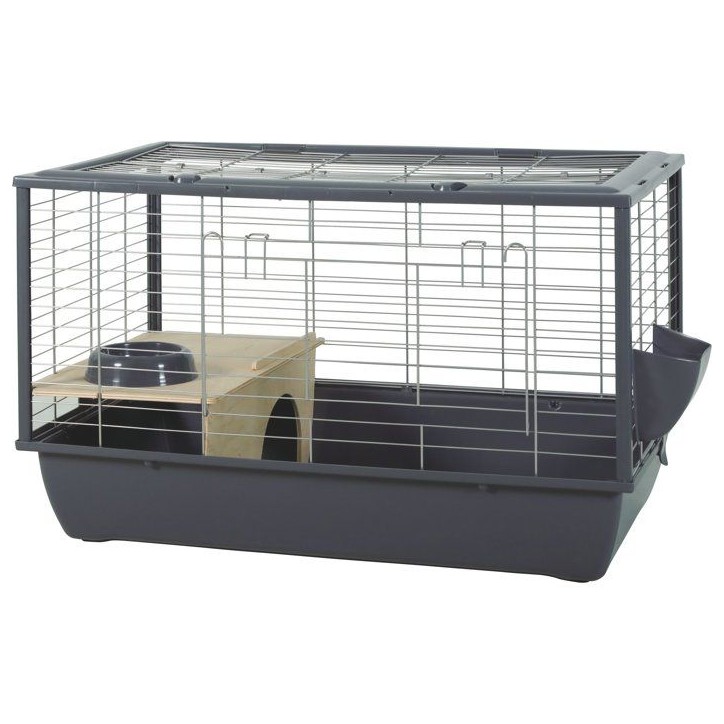 ZOLUX Cage grillagée cochon d'inde et rongeur Néolife - 80 x 52,5 x 48 cm - Gris ZOLUX Cage grillagée cochon d'inde et rongeur Néolife - 80 x 52,5 x 48 cm - Gris