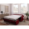 Canapé convertible express - AGATHE - Tissu Rouge - matelas 14cm - 17