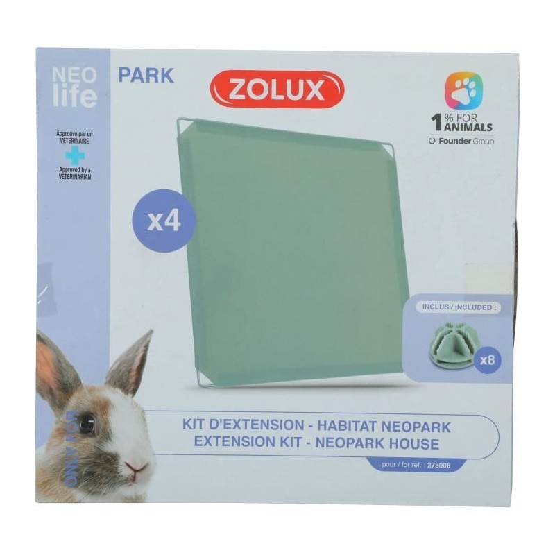 Kit extension pour enclos modulable - ZOLUX - Neo Park - Lapin - 4 pan
