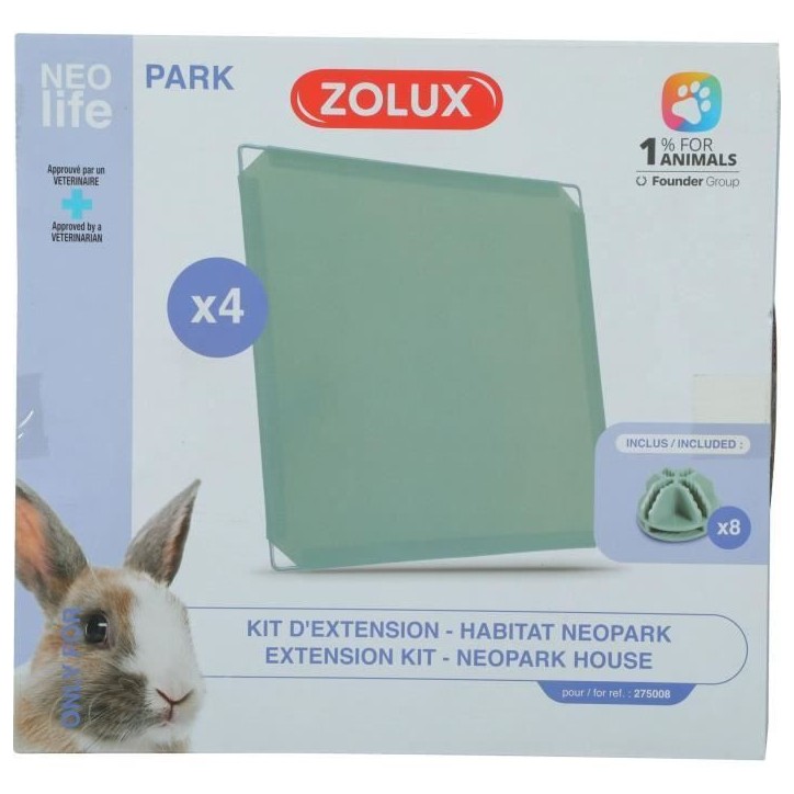Kit extension pour enclos modulable - ZOLUX - Neo Park - Lapin - 4 panneaux pleins Kit extension pour enclos modulable - ZOLUX - Neo Park - Lapin - 4 panneaux pleins