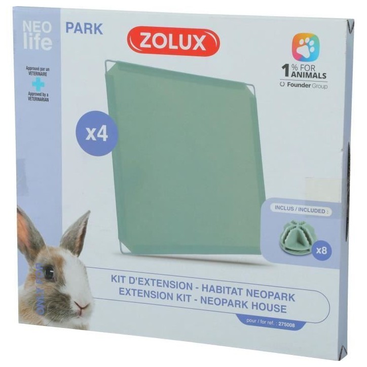 Kit extension pour enclos modulable - ZOLUX - Neo Park - Lapin - 4 panneaux pleins Kit extension pour enclos modulable - ZOLUX - Neo Park - Lapin - 4 panneaux pleins
