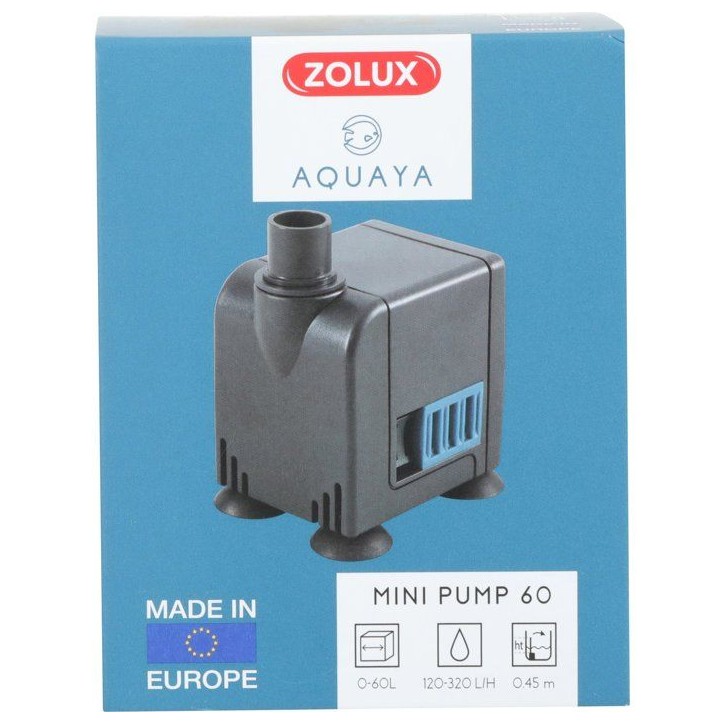 Mini pompe a eau aquarium - ZOLUX - 6 W - Débit réglable de 120 a 320 L/H - Pour aquarium jusqu'a 60 L Mini pompe a eau aquarium - ZOLUX - 6 W - Débit réglable de 120 a 320 L/H - Pour aquarium jusqu'a 60 L