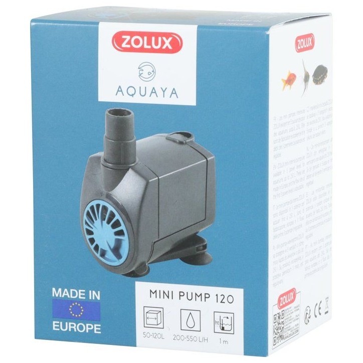 Mini pompe a eau aquarium - ZOLUX - 7 W - Débit réglable de 220 a 550 L/H - Pour aquarium jusqu'a 80 a 120 L Mini pompe a eau aquarium - ZOLUX - 7 W - Débit réglable de 220 a 550 L/H - Pour aquarium jusqu'a 80 a 120 L