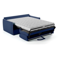 Canapé convertible express - AGATHE - Tissu Bleu - matelas 14cm - 175