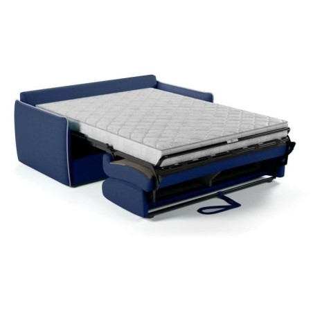 Canapé convertible express - AGATHE - Tissu Bleu - matelas 14cm - 175