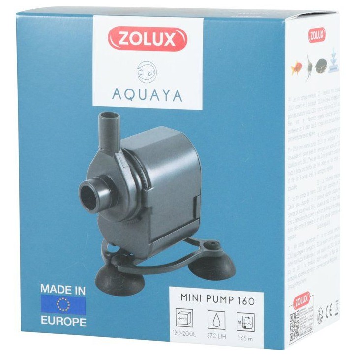 Mini pompe a eau aquarium - ZOLUX - 7,5 W - Débit réglable de 670 L/H - Buse refoulement rotative - Pour aquarium de 120 a 160 Mini pompe a eau aquarium - ZOLUX - 7,5 W - Débit réglable de 670 L/H - Buse refoulement rotative - Pour aquarium de 120 a 160