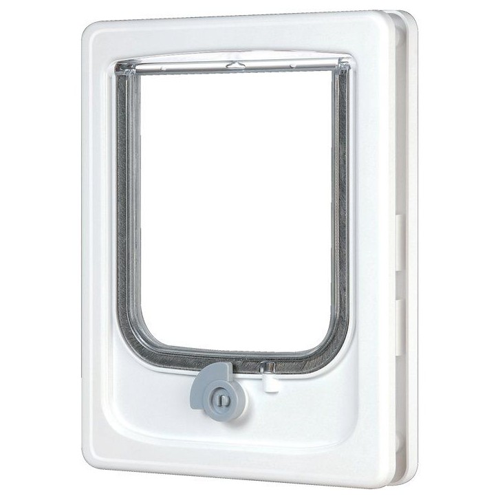 Chatiere 4 positions - ZOLUX - L20 x H25 cm - Pour porte bois, PVC, métal - Catwalk - Blanc Chatiere 4 positions - ZOLUX - L20 x H25 cm - Pour porte bois, PVC, métal - Catwalk - Blanc