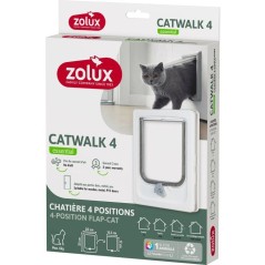 Chatiere 4 positions - ZOLUX - L20 x H25 cm - Pour porte bois, PVC, m