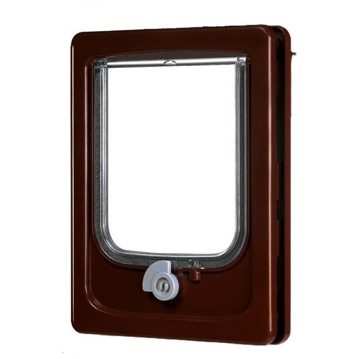 Chatiere 4 positions - ZOLUX - L20 x H25 cm - Pour porte bois, PVC, métal - Catwalk - Marron Chatiere 4 positions - ZOLUX - L20 x H25 cm - Pour porte bois, PVC, métal - Catwalk - Marron