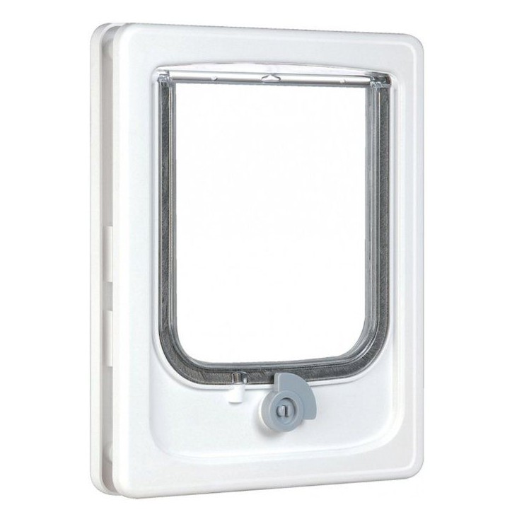 Chatiere 4 positions pour gros chat et petit chien - ZOLUX - L24 x H32,5 cm - Pour porte bois, PVC, métal - Catwalk - Blanc Chatiere 4 positions pour gros chat et petit chien - ZOLUX - L24 x H32,5 cm - Pour porte bois, PVC, métal - Catwalk - Blanc
