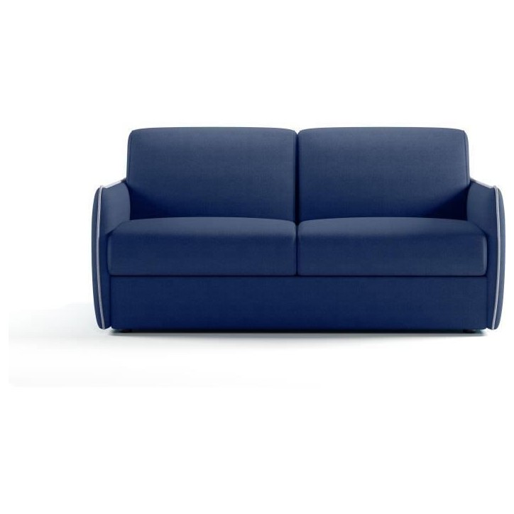 Canapé convertible express - AGATHE - Tissu Bleu - matelas 14cm - 175 x 100 x 87 cm