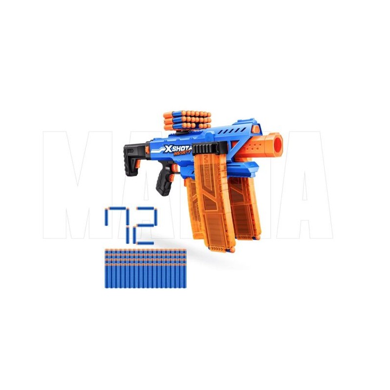 Blaster motorisé - ZURU - X-SHOT Clip Blaster - 4 chargeurs - Portée