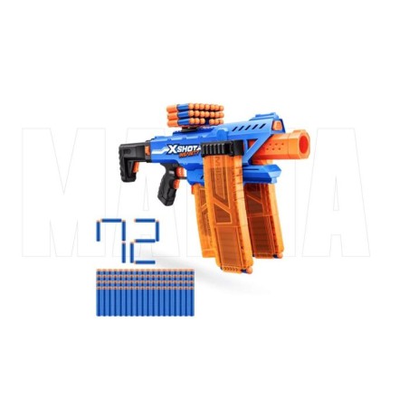 Blaster motorisé - ZURU - X-SHOT Clip Blaster - 4 chargeurs - Portée