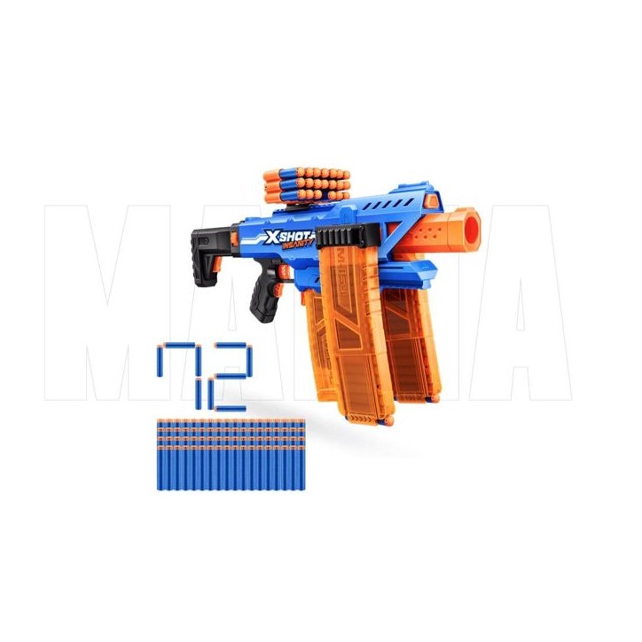 Blaster motorisé - ZURU - X-SHOT Clip Blaster - 4 chargeurs - Portée 27 m - Extensions incluses Blaster motorisé - ZURU - X-SHOT Clip Blaster - 4 chargeurs - Portée 27 m - Extensions incluses