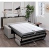 Canapé convertible express JOHN - 3 places - Tissu gris - 190 x 100 x