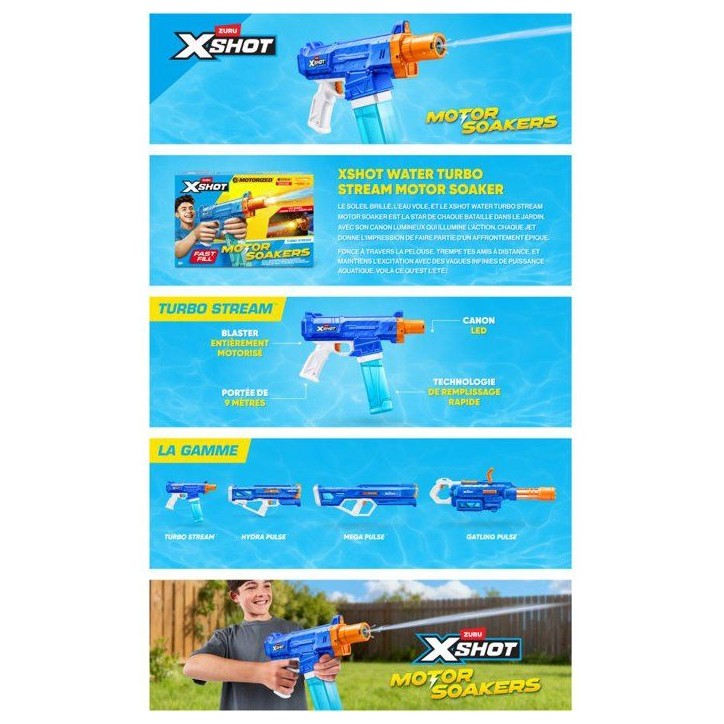 Pistolet a eau - ZURU XSHOT - Fast-Fill Motor Soaker Motorized pistol - Des 8 ans Pistolet a eau - ZURU XSHOT - Fast-Fill Motor Soaker Motorized pistol - Des 8 ans