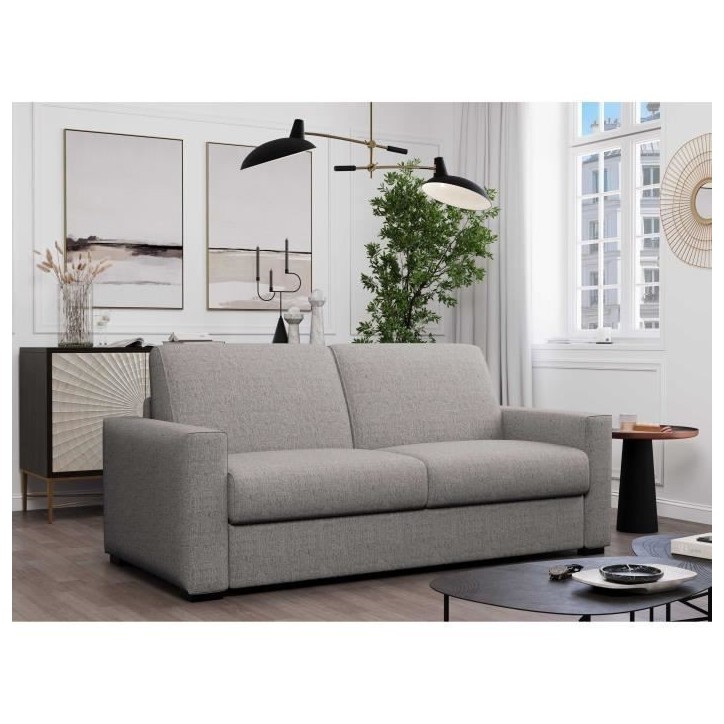 Canapé convertible express JOHN - 3 places - Tissu gris - 190 x 100 x 87 cm Canapé convertible express JOHN - 3 places - Tissu gris - 190 x 100 x 87 cm
