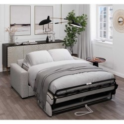 Canapé convertible express JOHN - 3 places - Tissu gris - 190 x 100 x