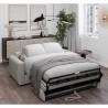 Canapé convertible express JOHN - 3 places - Tissu gris - 190 x 100 x