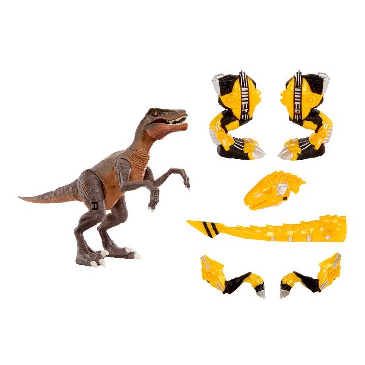 ARMOSAURS-552284-EUC-Armosaurs Armor-Up Dinosaur- Yellow Raptor - Blaze